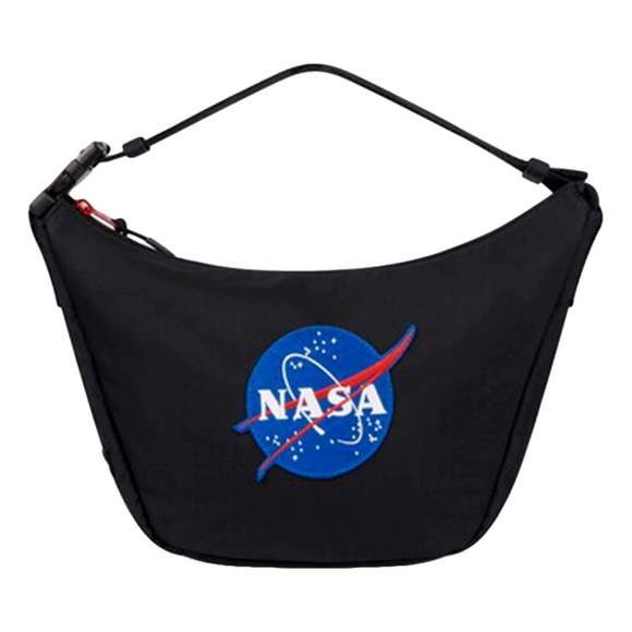 Balenciaga Nasa Logo Sling Shoulder Crossbody Bag Black Recycled - Picture 1 of 3
